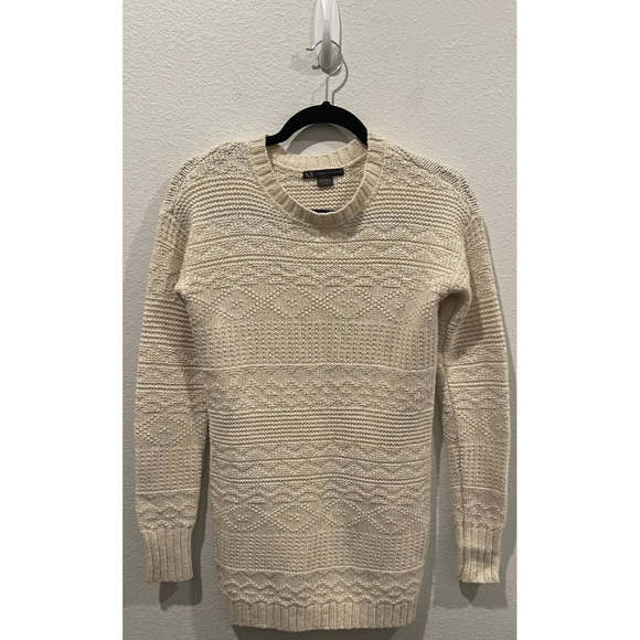 Armani Exchange Sweaters - ARMANI EXCHANGE Beige Knit Long Sleeve Sweater